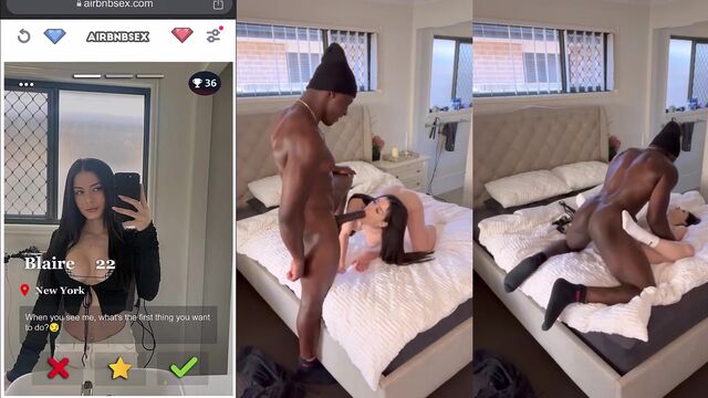 Hot interracial action with a huge dick