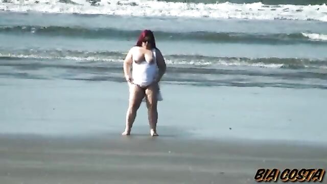 A chubby girl shows off her big ass and gets fucked