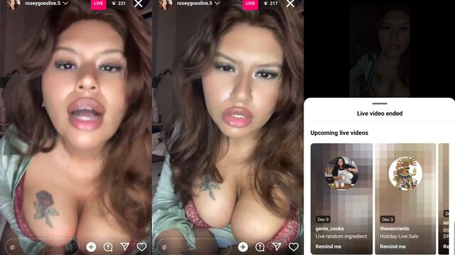Hot Latina chick bouncing her big boobs on cam show, nipslip alert!