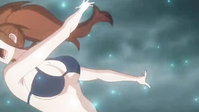 Hentai compilation featuring Konosuba characters in slutty costumes, edited and split-screen