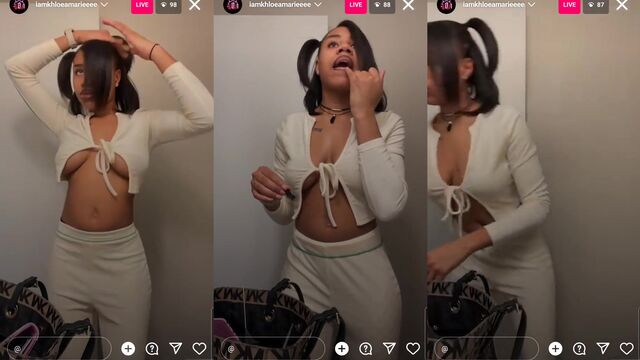 Khloea Marie’s big tits nig slip during an IG live stream