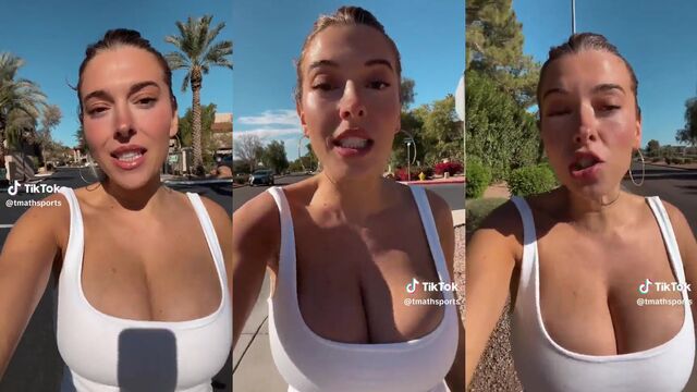 NewsBabe Taylor Mathis does a post-workout interview