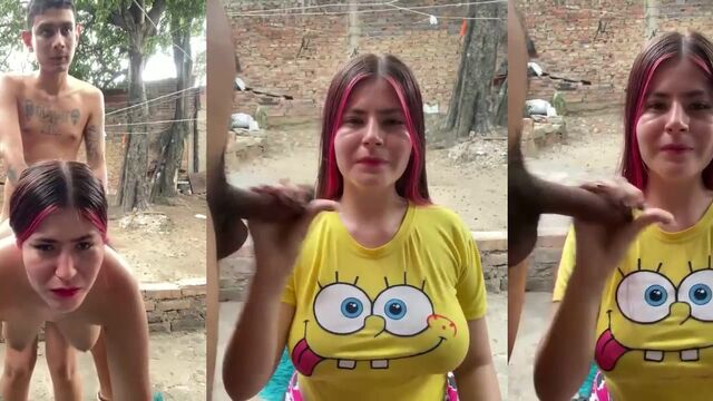 A hot Latina girl has sex on a cam show to earn money