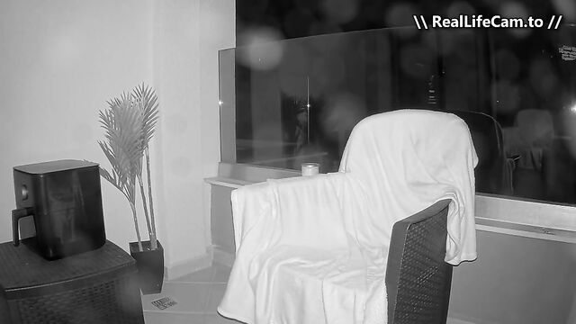 A voyeur spy secretly films a real cam girl masturbating her pussy
