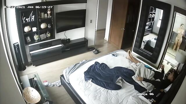 The couple has no shame as they fuck on the bed with a hidden cam