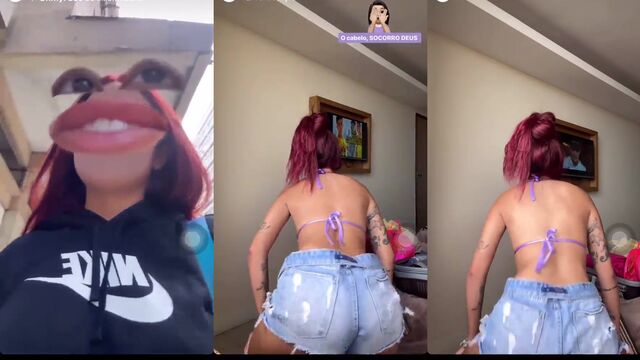 Novinha gostosa shows her ass dancing funk in a steamy session