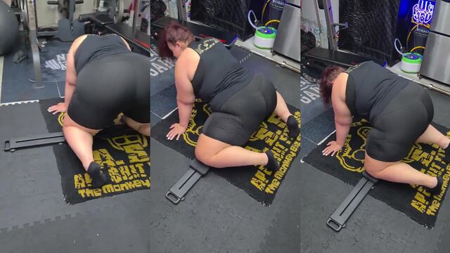 Juicy ebony BBW works out her amazing big ass and gets naughty