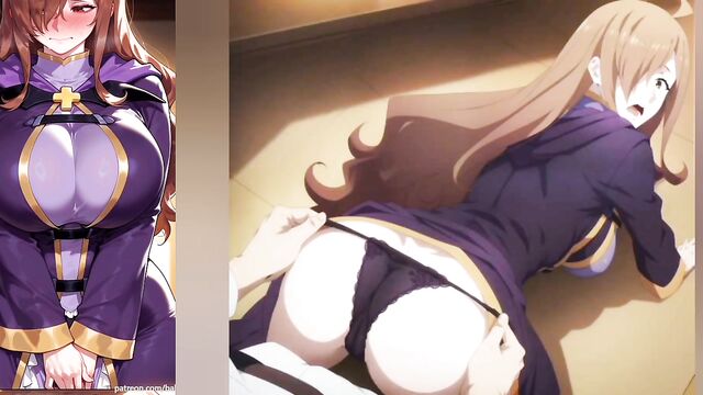 Hentai compilation with Konosuba characters in slutty costumes