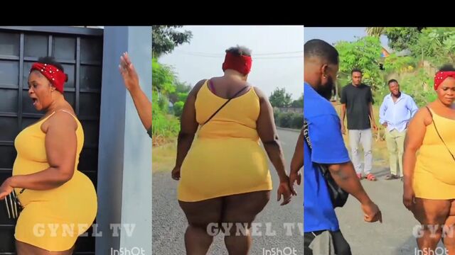 Thick ebony ass with cellulite walking on the street