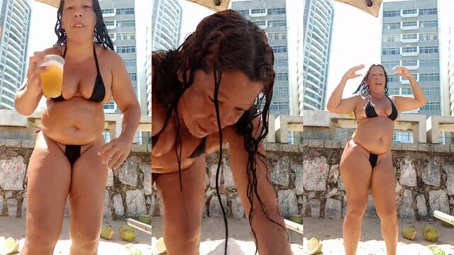 Hot Brazilian mature Dinha shows off her big ass in lingerie on YouTube