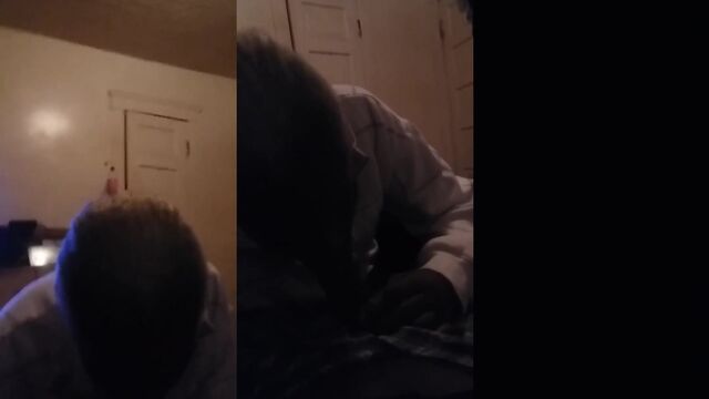 A homeless granny gets her throat fucked and gumjobbed by a crackhead