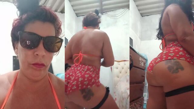 Hot mature woman shows off her big ass in lingerie on YouTube