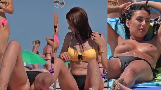 Big natural boobs bouncing in public, stunning sight of huge tits in action