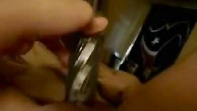The girl plays with a dildo and vibrator in POV style