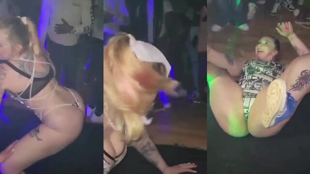 Curvy white girl shakes her big ass while twerking