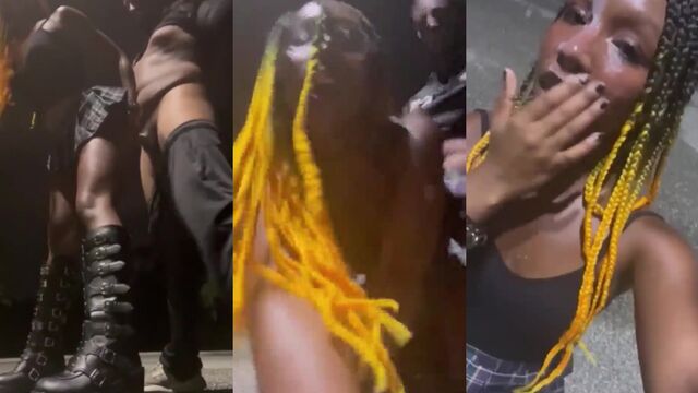 Public Goth Sex with BBC, followed by Cum Walk and Facial on the Street