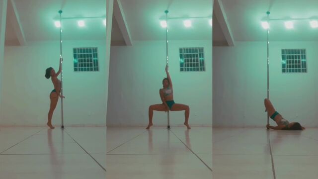 Morena gostosa moving her short skirt while dancing on Instagram