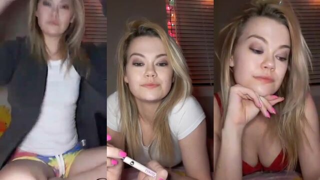 A blonde girl showed her ass on Periscope and got fucked