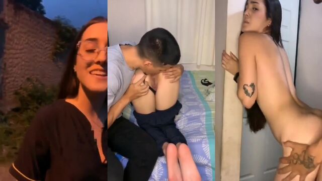 The cute young girl is showing off her sexy body in a thong