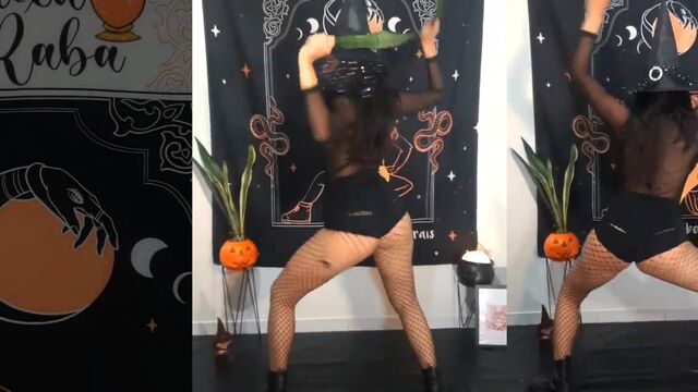 Morena gostosa rebolando com shortinho atolado na bunda