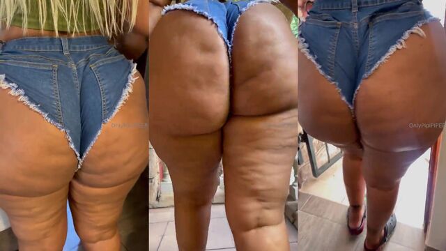 Phat ebony black with a big ass twerks and grinds cock hard