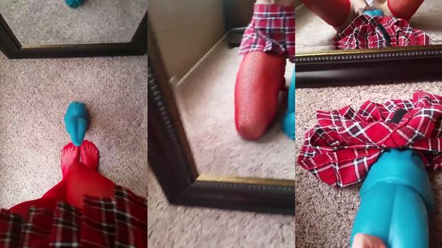 A cute girl was caught and fucked by two guys