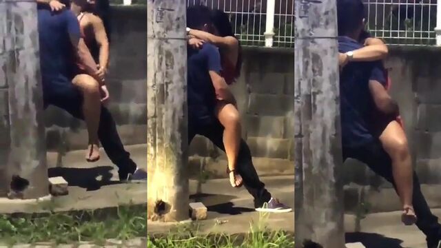 Petite stranger gets fucked on the street and receives a hot load
