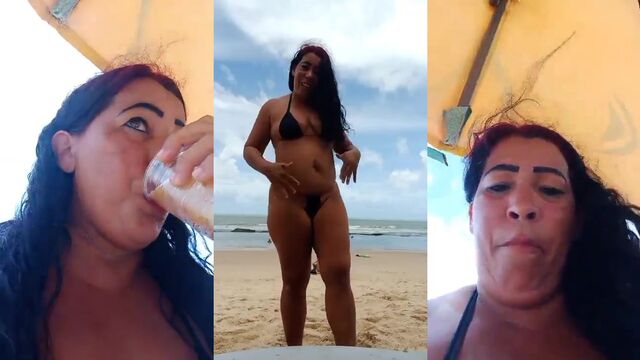 Hot MILF Dinha Maluquinha shows off her big ass in a steamy YouTube video