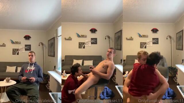 Aleksei’s huge cock gets sucked by horny Luc in an intense scene