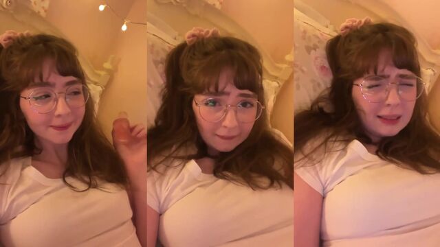 The pale brunette with glasses teases in a dirty roleplay