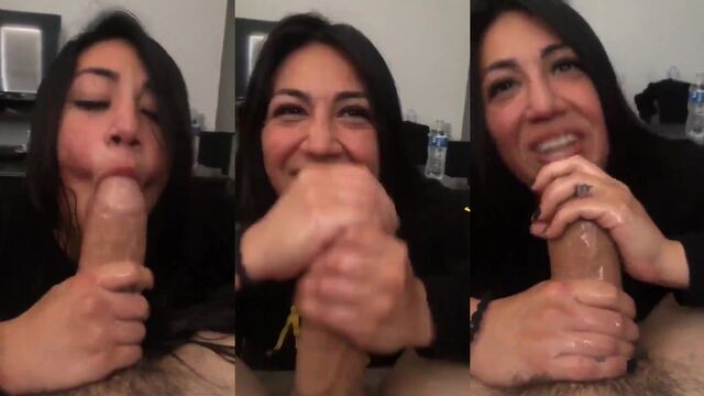 A cute Latina is face fucked and receives a huge cumshot