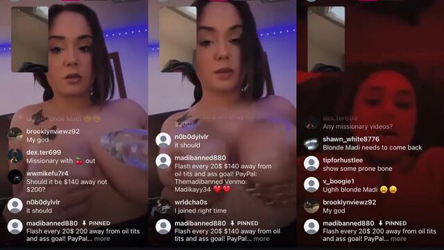 Curvy babe shows off her body on Instagram Live