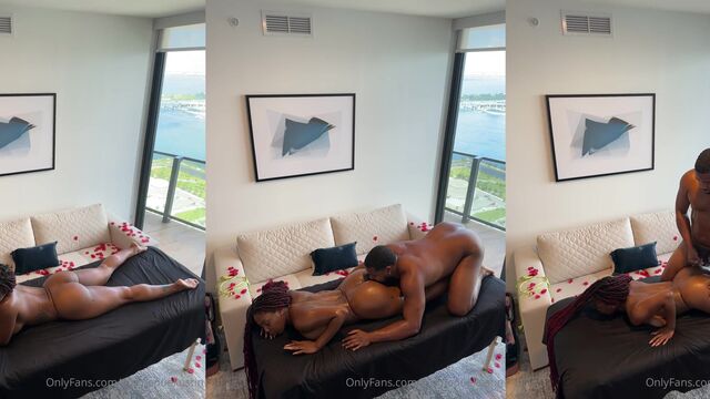 Ebony big booty Latina gets fucked on the rooftop