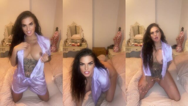 Hot British Chav slut plays with her pussy on webcam live show