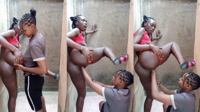 Two African girls are grinding on each other and making love
