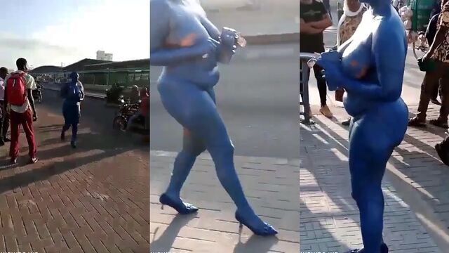 Public breast flashing in South Africa gets girl all wet and horny