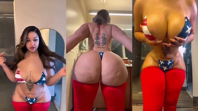 Lightskin Twerk Queen Oiled Up and Ass Clapped