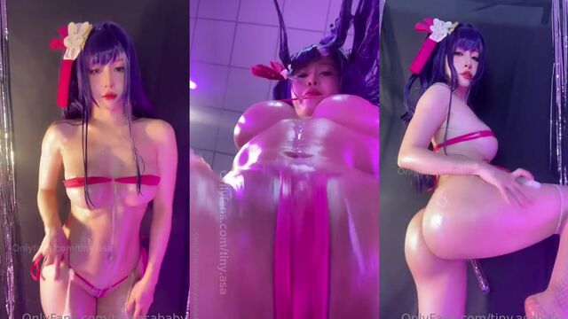TinyAsianA gets naughty and seductive in cosplay porn