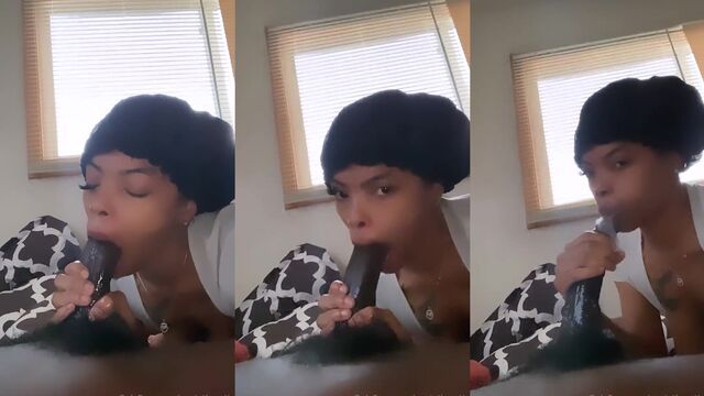 A lame guy gets his dick sucked by a hot lesbian