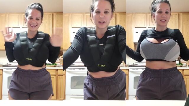 Huge Fake Boobs & Round Booty, Masturbation Orgasm!