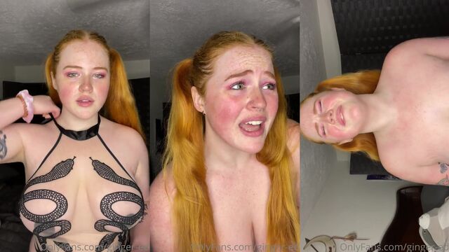 Big tit redhead solo action with a dildo teaser