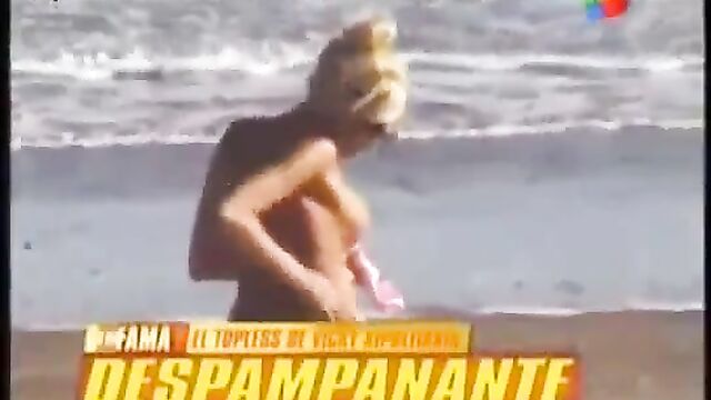 Hot Latina Vicky Hermanda does sensual strip on TV