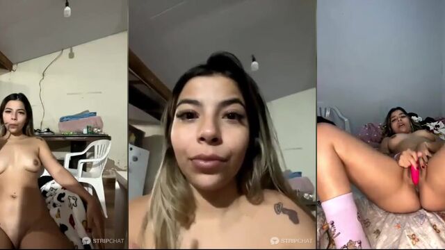 A cute and sexy MILF with a juicy ass masturbates live on camera