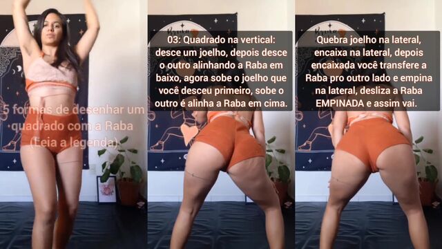 Morena gostosa moving her hips with a short skirt, showcasing her allure on Instagram