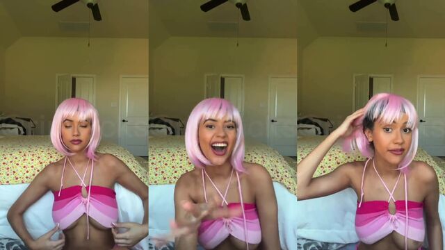 Accidental nip slips during a live TikTok stream
