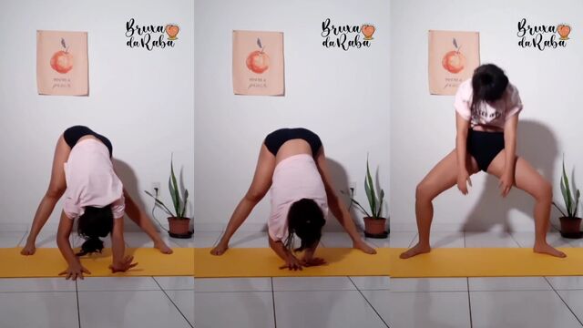 Morena gostosa rebolando com shortinho atolado na bunda