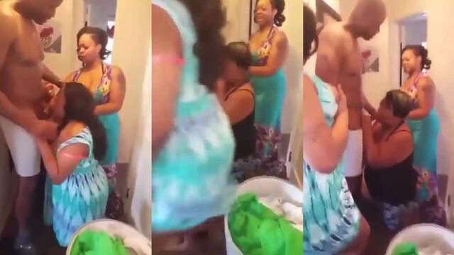 Girl with a head gives a deep blowjob and sucks dick