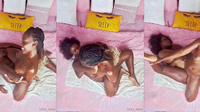 Ebony beauty Ms Honey plays with a big dildo on her webcam show