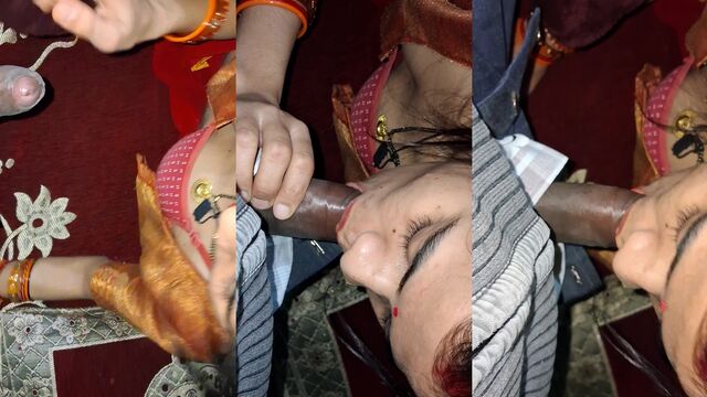 Monika sucking huge cock