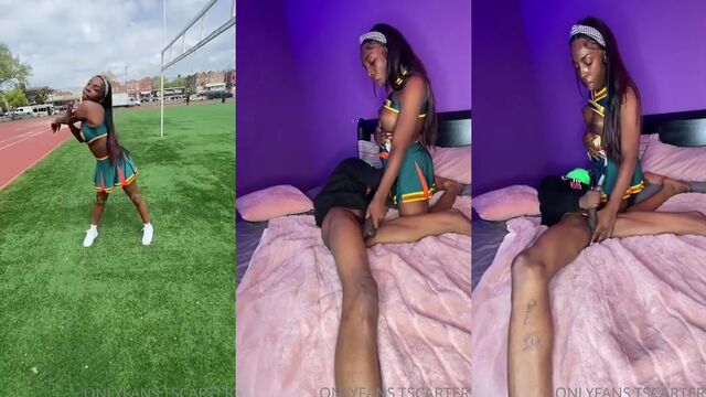 TSCarter gets her pussy railed and takes a messy finish